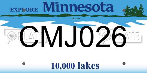 CMJ026 Minnesota License Plate