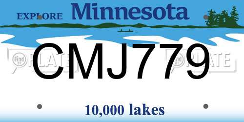 CMJ779 Minnesota License Plate