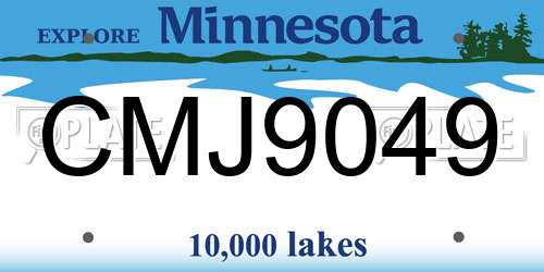 CMJ9049 Minnesota License Plate
