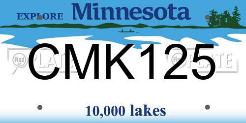 CMK125 Minnesota License Plate