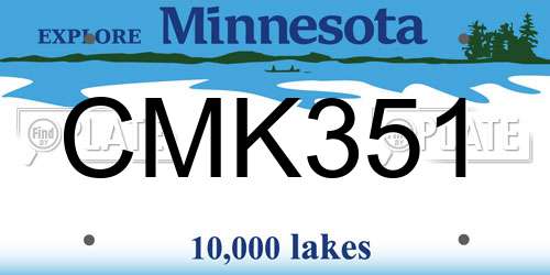 CMK351 Minnesota License Plate