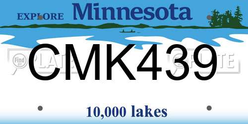 CMK439 Minnesota License Plate