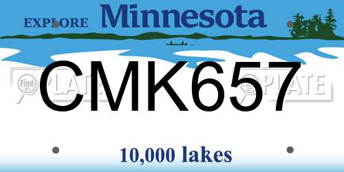 CMK657 Minnesota License Plate