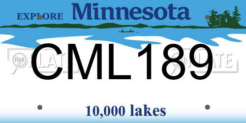 CML189 Minnesota License Plate