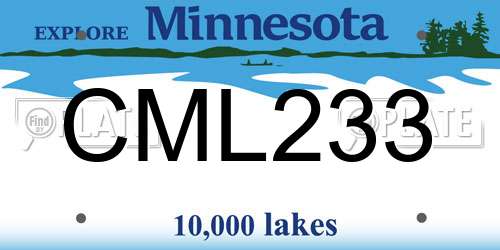 CML233 Minnesota License Plate
