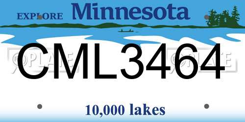 CML3464 Minnesota License Plate