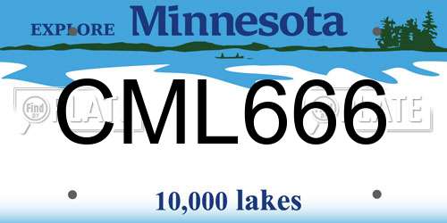 CML666 Minnesota License Plate