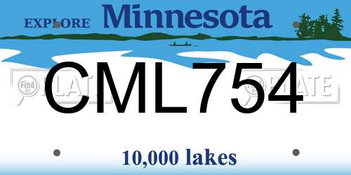 CML754 Minnesota License Plate