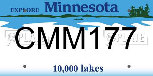 CMM177 Minnesota License Plate