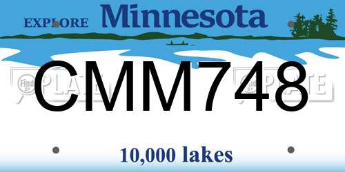 CMM748 Minnesota License Plate