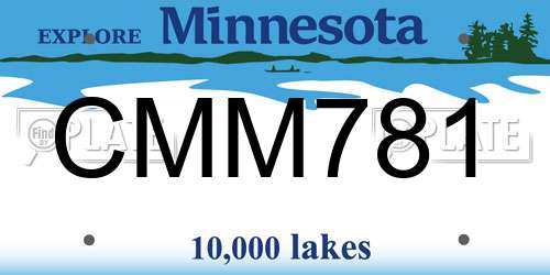 CMM781 Minnesota License Plate