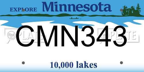 CMN343 Minnesota License Plate