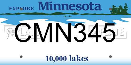 CMN345 Minnesota License Plate
