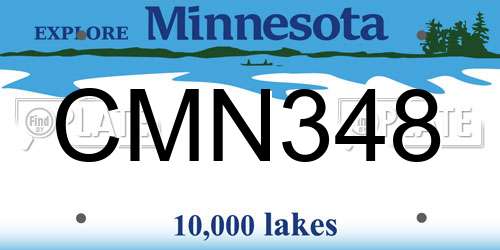 CMN348 Minnesota License Plate