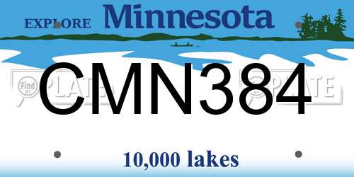 CMN384 Minnesota License Plate