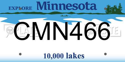 CMN466 Minnesota License Plate