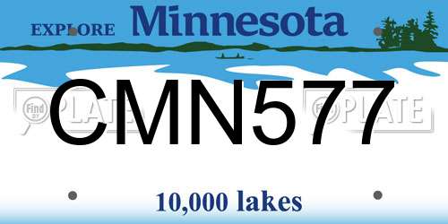 CMN577 Minnesota License Plate