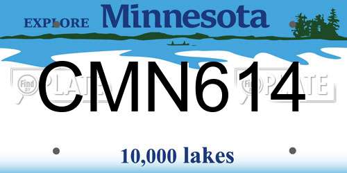 CMN614 Minnesota License Plate