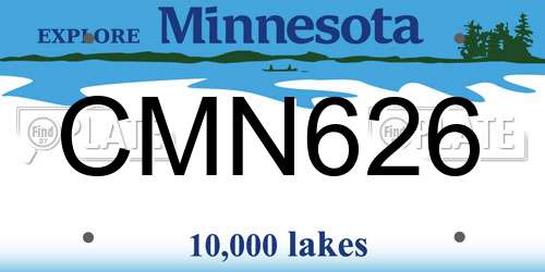 CMN626 Minnesota License Plate