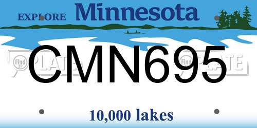 CMN695 Minnesota License Plate