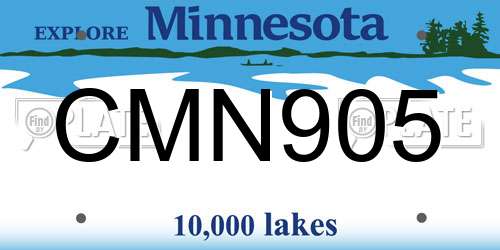 CMN905 Minnesota License Plate