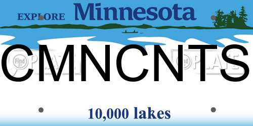 CMNCNTS Minnesota License Plate