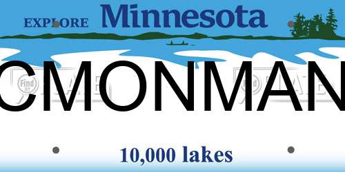 CMONMAN Minnesota License Plate