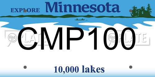 CMP100 Minnesota License Plate