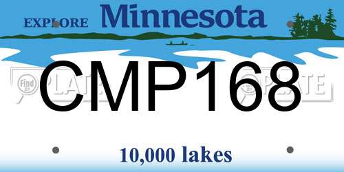CMP168 Minnesota License Plate