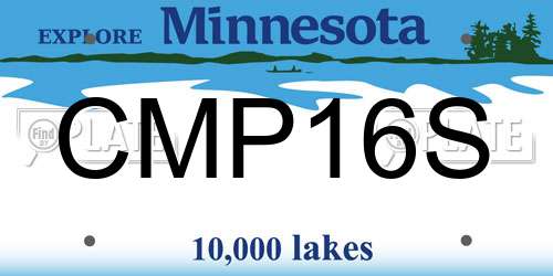 CMP16S Minnesota License Plate