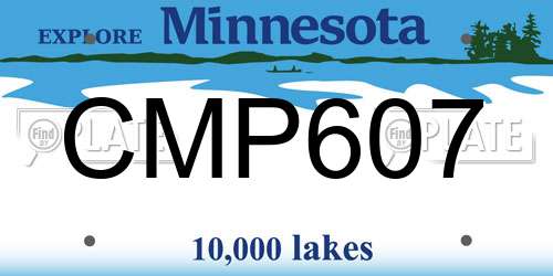 CMP607 Minnesota License Plate