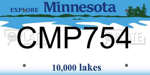 CMP754 Minnesota License Plate