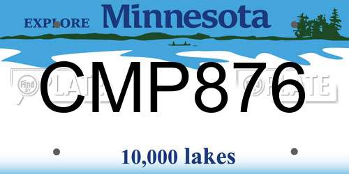 CMP876 Minnesota License Plate