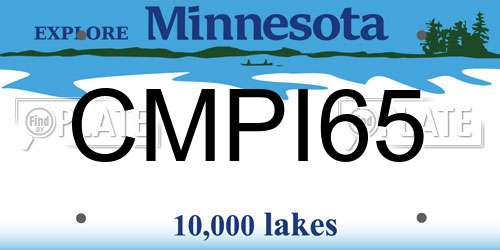 CMPI65 Minnesota License Plate