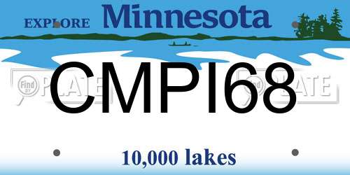 CMPI68 Minnesota License Plate