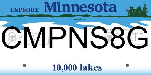 CMPNS8G Minnesota License Plate