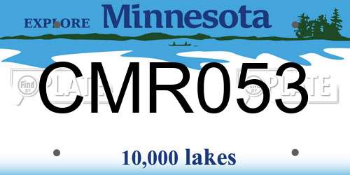CMR053 Minnesota License Plate
