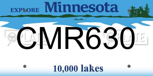 CMR630 Minnesota License Plate