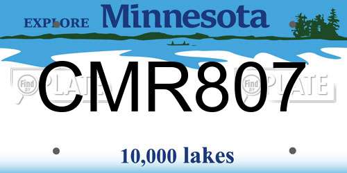 CMR807 Minnesota License Plate