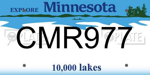 CMR977 Minnesota License Plate