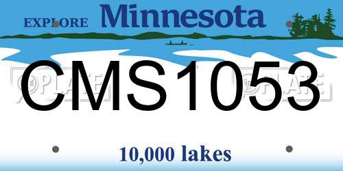 CMS1053 Minnesota License Plate