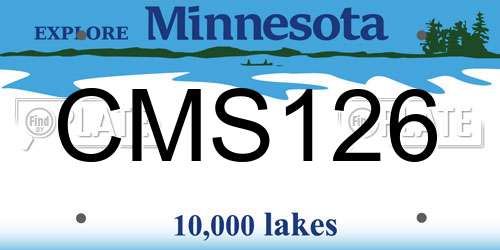 CMS126 Minnesota License Plate