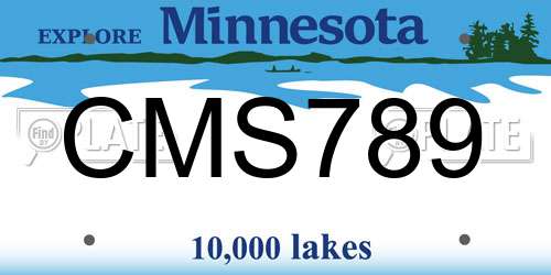 CMS789 Minnesota License Plate