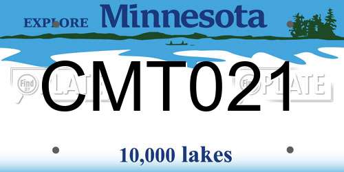CMT021 Minnesota License Plate
