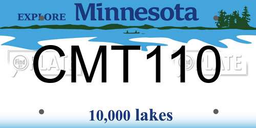 CMT110 Minnesota License Plate