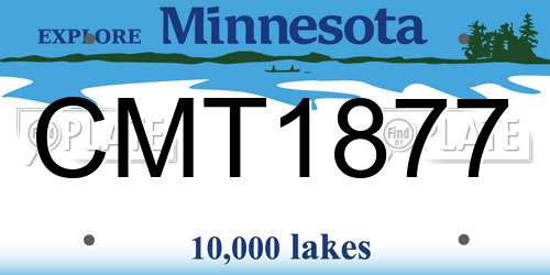 CMT1877 Minnesota License Plate