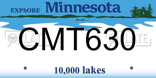 CMT630 Minnesota License Plate