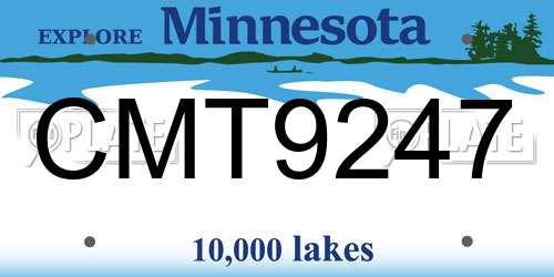 CMT9247 Minnesota License Plate