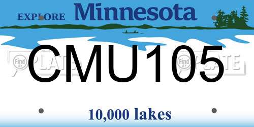CMU105 Minnesota License Plate