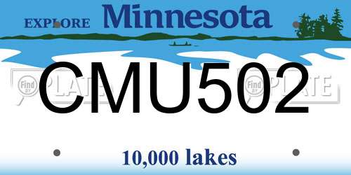 CMU502 Minnesota License Plate